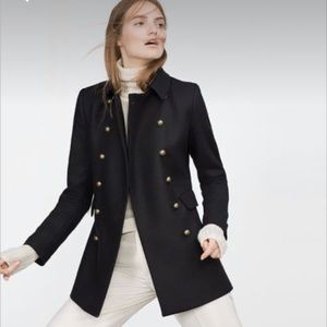 Zara double breasted wool coat black - XS